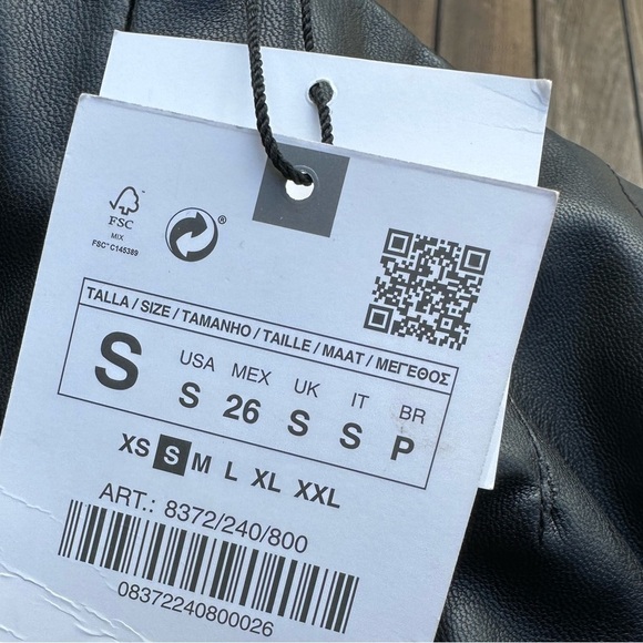 Zara High Waisted Faux Leather Pants - Picture 3 of 4